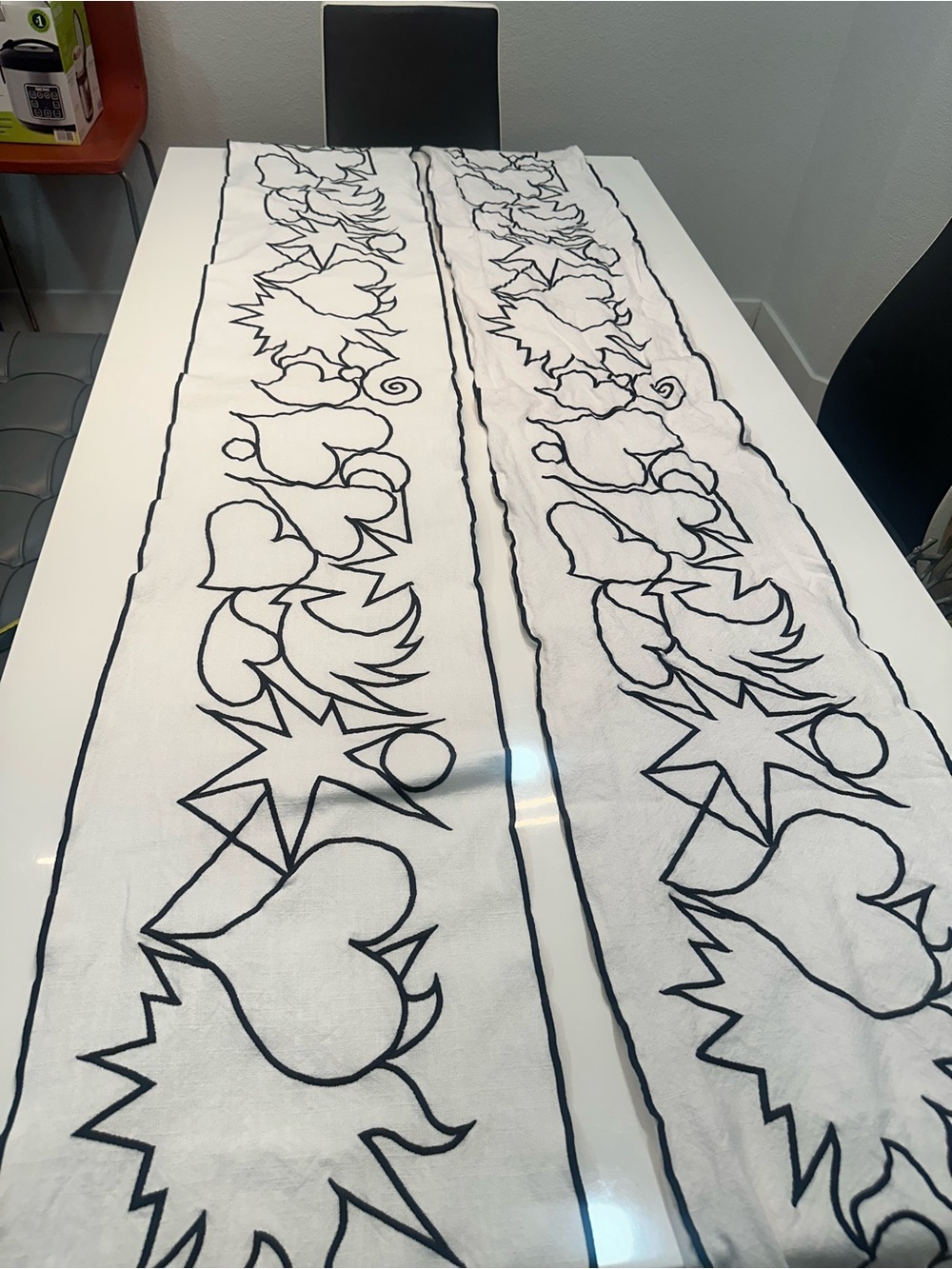 Set of Lucia Eames for Crate&Barrel White Table Runners